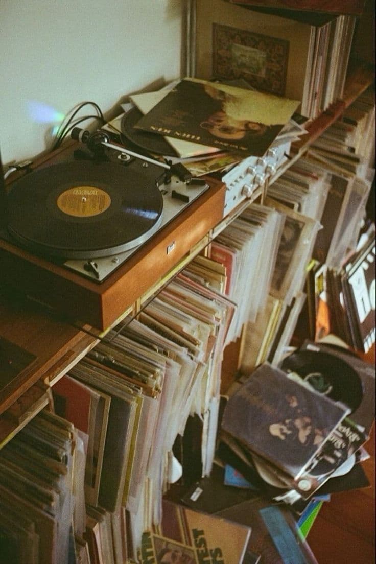 two people flipping through vinyl records